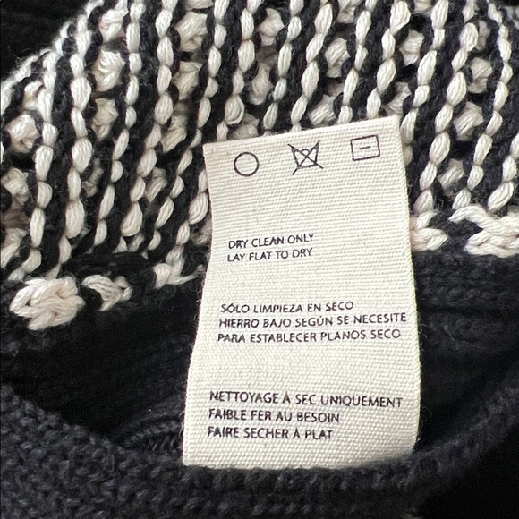 Cleobella Madison Turtleneck Sweater Black Ivory Chunky Knit Small Reg. $250 - Picture 9 of 12